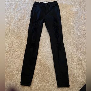 Pacsun juniors high waist jeans with ripped accents on front